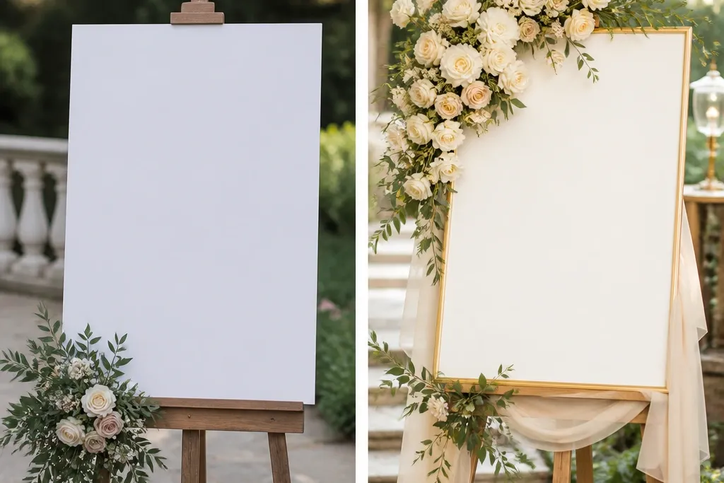 Before and After Wedding Welcome Sign Transformation
