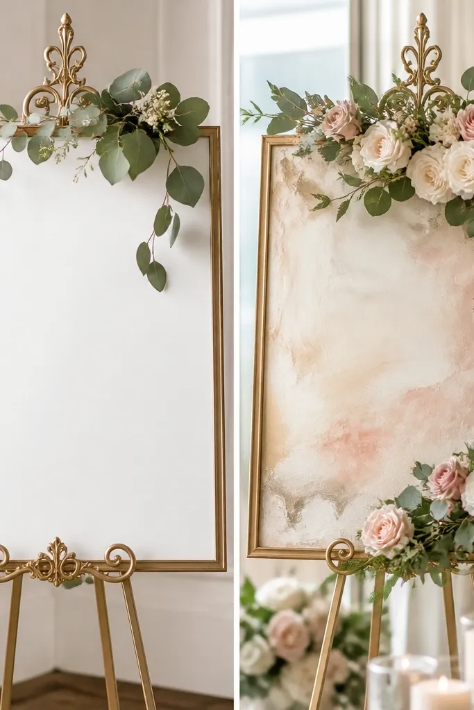 Before and After Wedding Welcome Sign Transformation