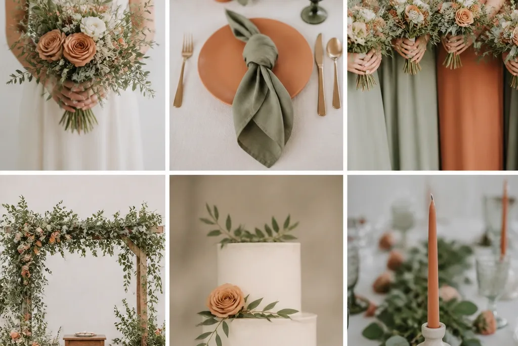 Cheap Sage Green and Terracotta Wedding Ideas