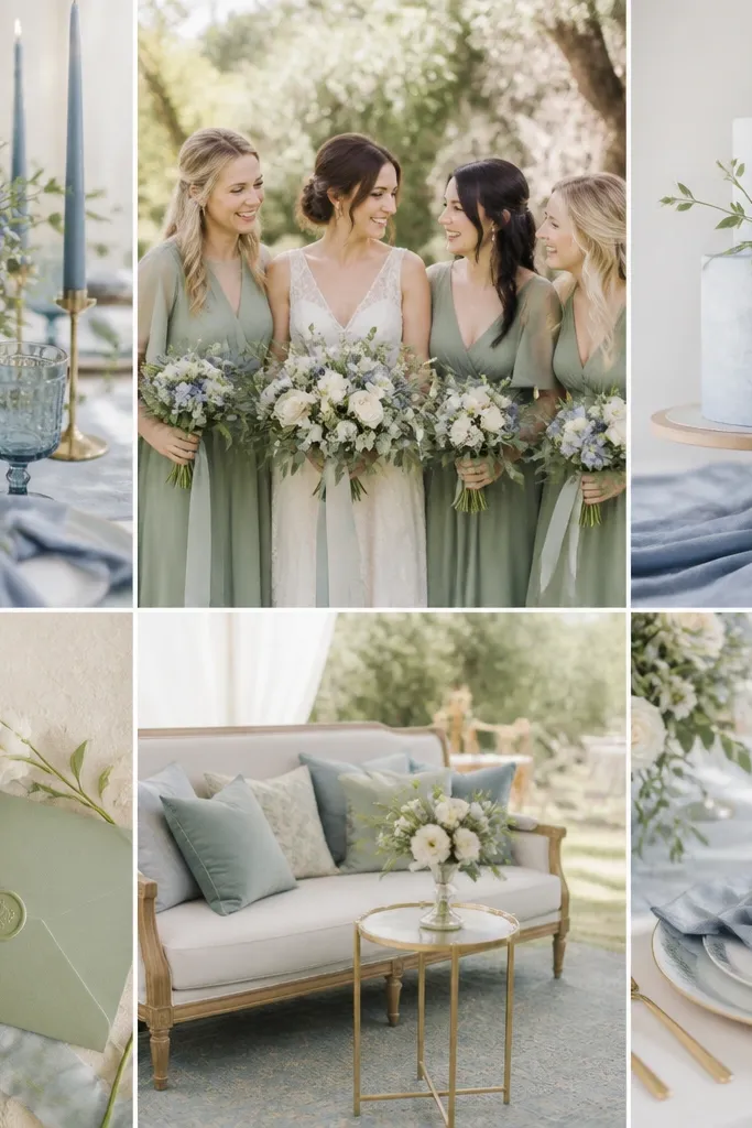 Cozy Dusty Blue and Sage Green Wedding Ideas