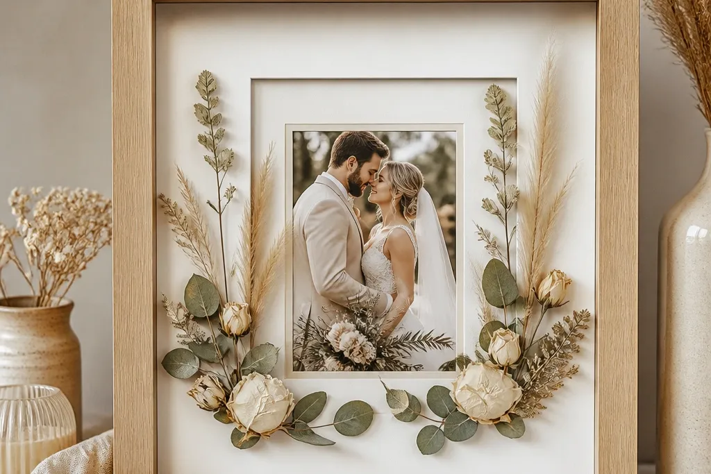 Cozy wedding card keepsake frame ideas