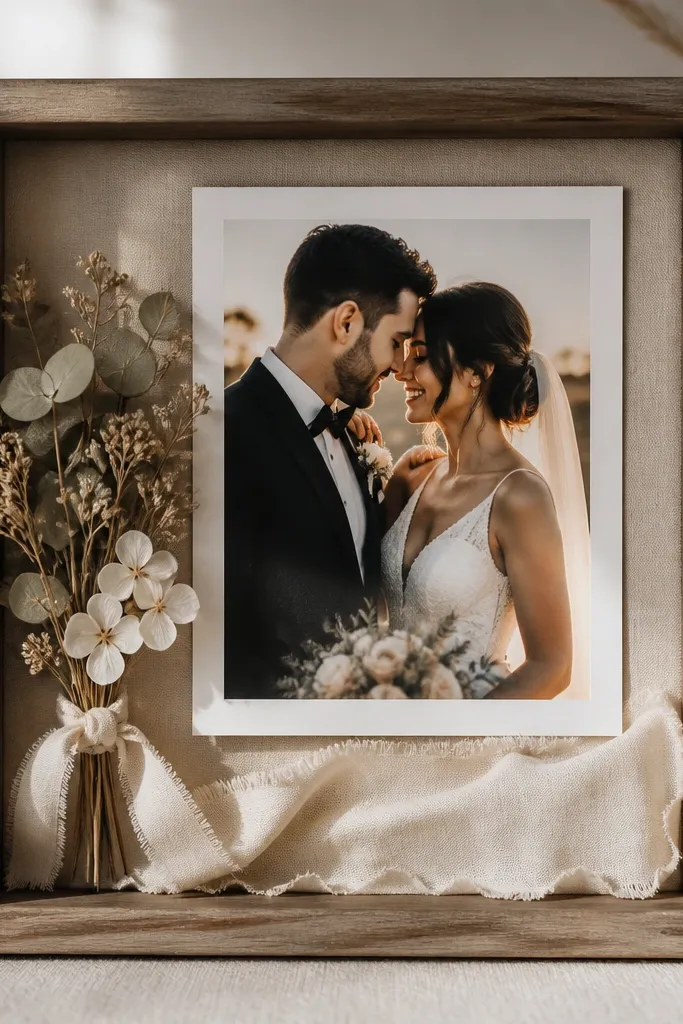 Cozy wedding card keepsake frame ideas