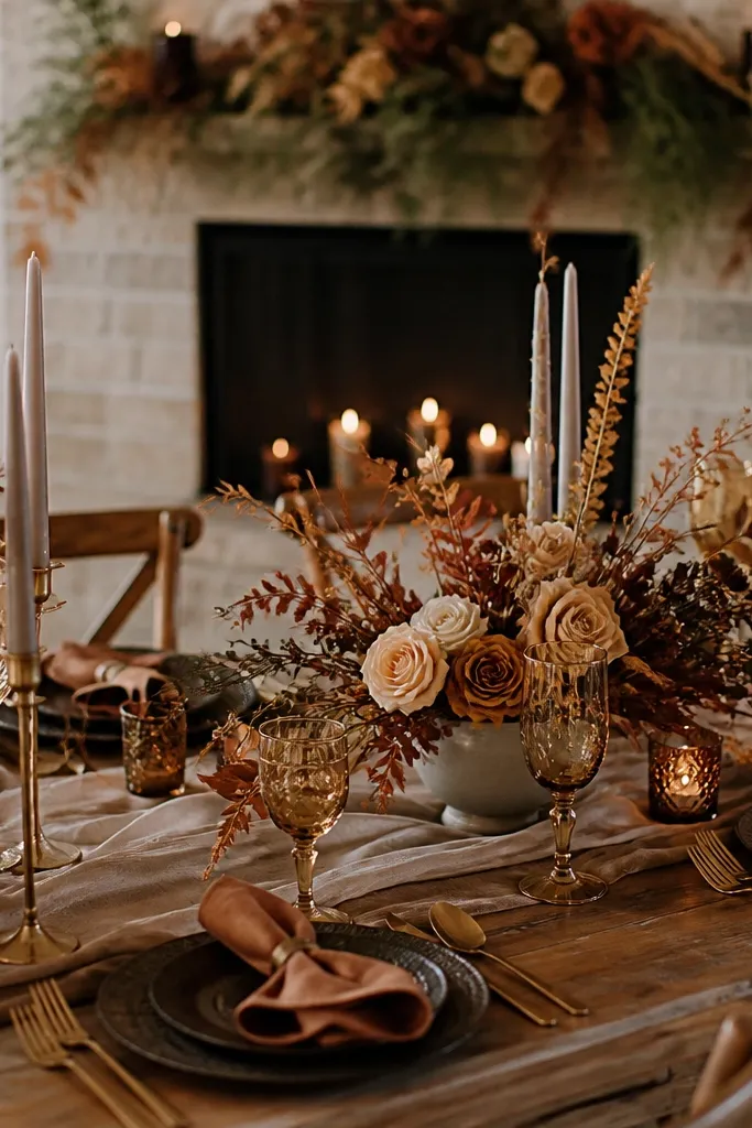 Fall rustic wedding decor cozy warm styling