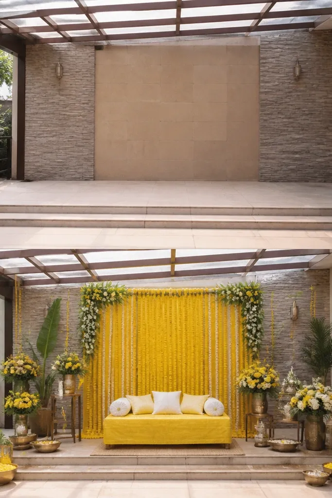 Haldi Decoration Ideas Before and After