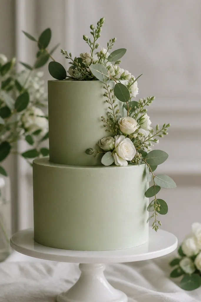 Inexpensive Sage Green Wedding Cake Ideas