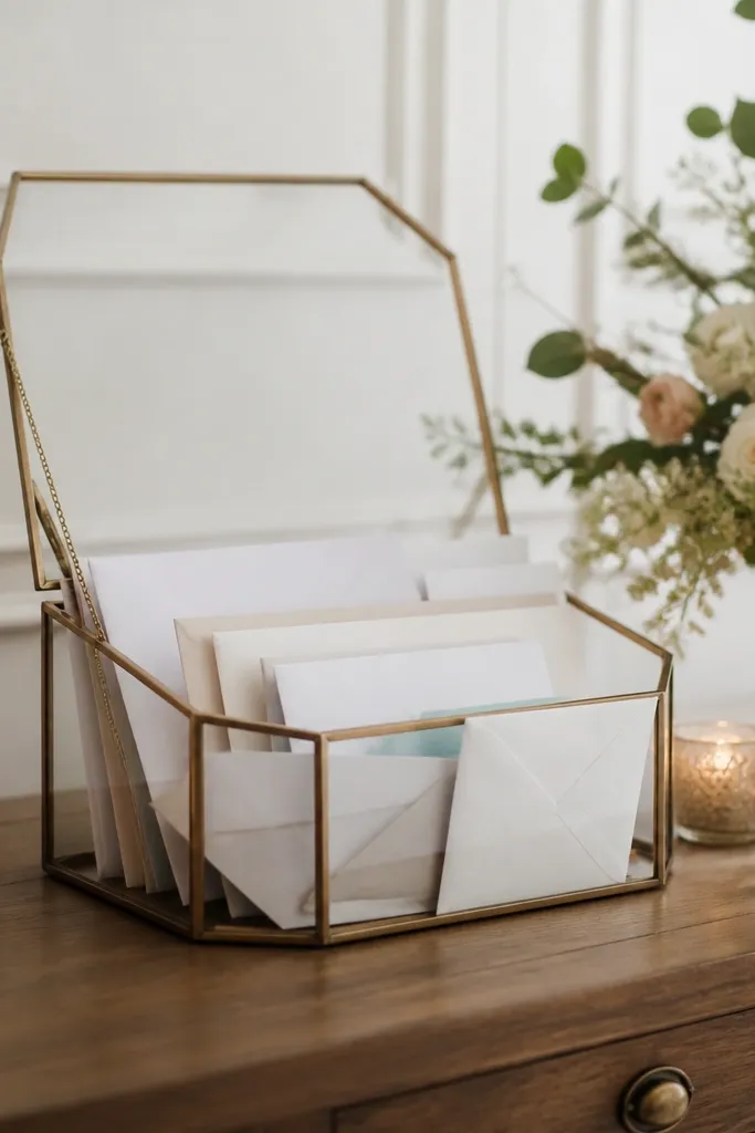 Low maintenance wedding card display ideas
