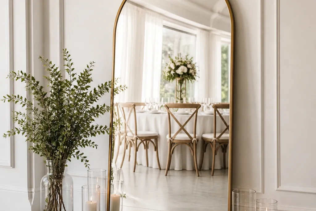 Low maintenance wedding mirror decor