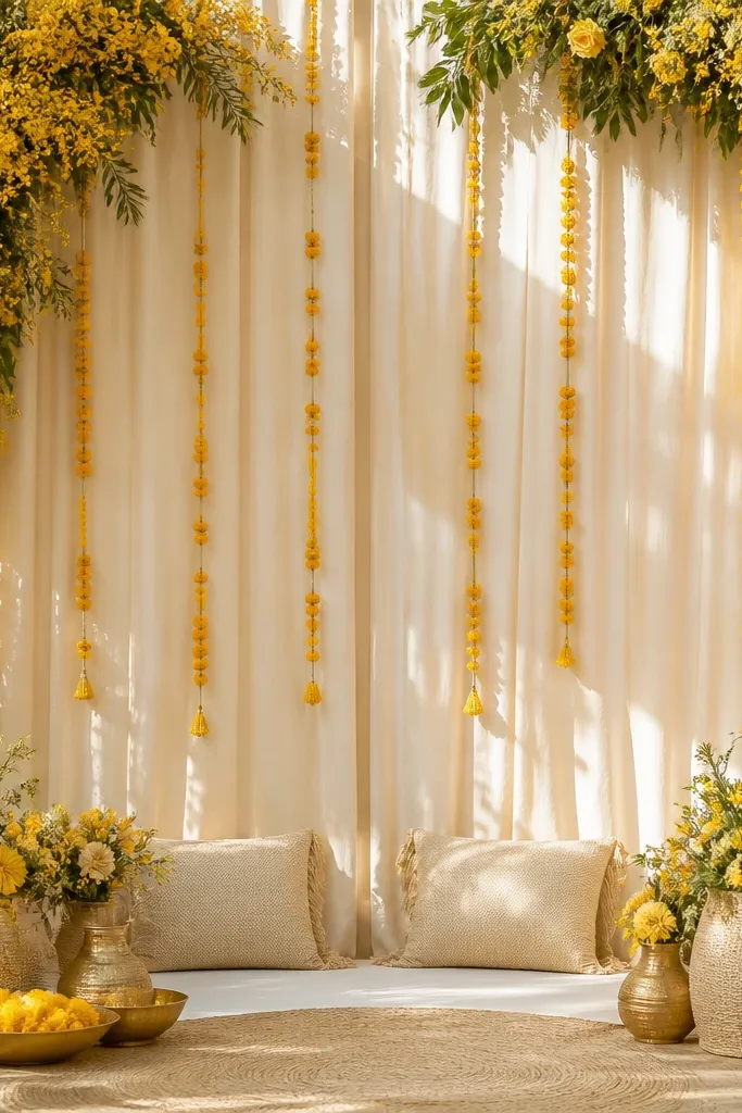 Luxe Haldi Background Decoration