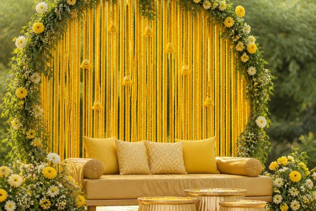 Modern Haldi Stage Decoration