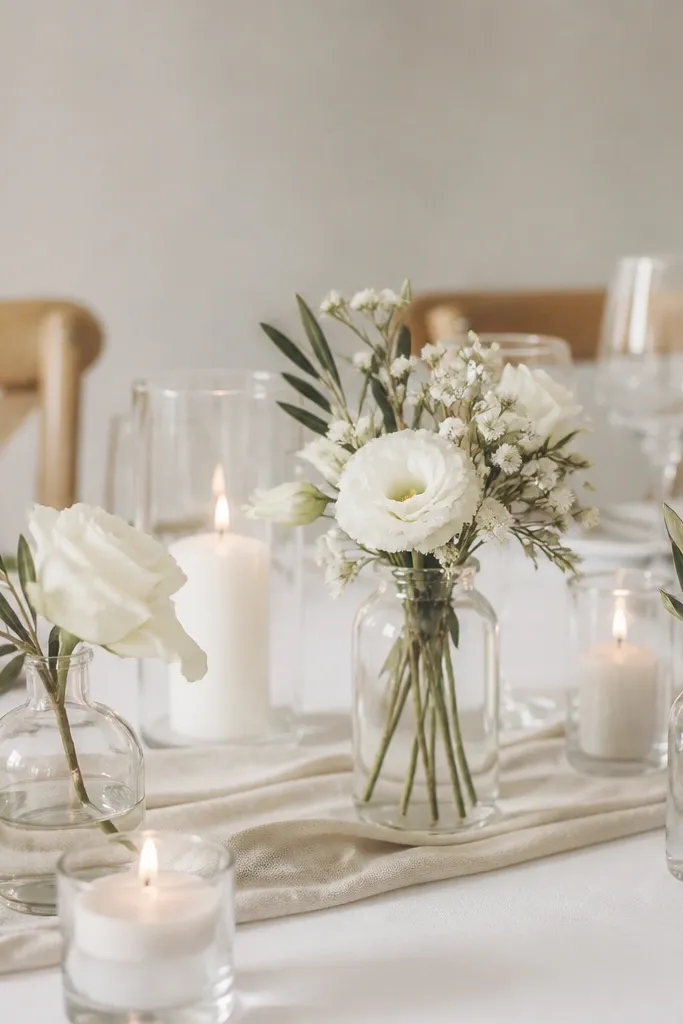 Modern minimalist wedding crafts diy for clean table styling