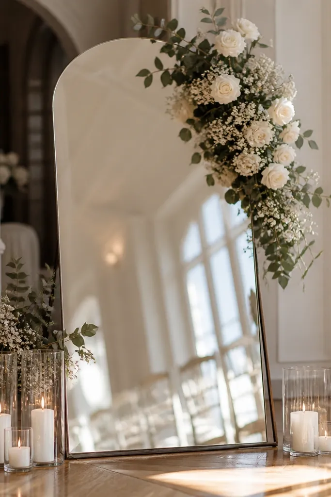 Modern wedding mirror sign ideas