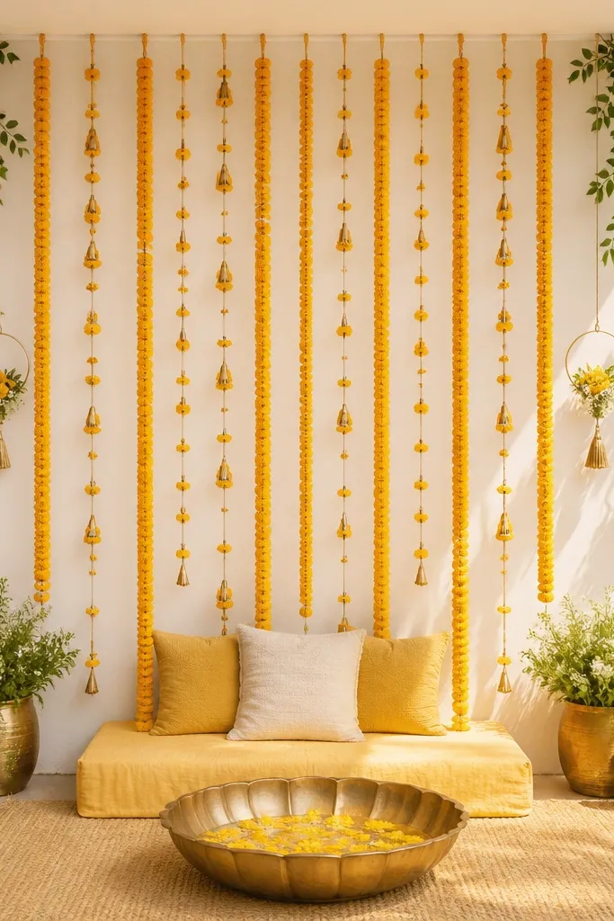 Removable Haldi Function Decor Ideas for Renters