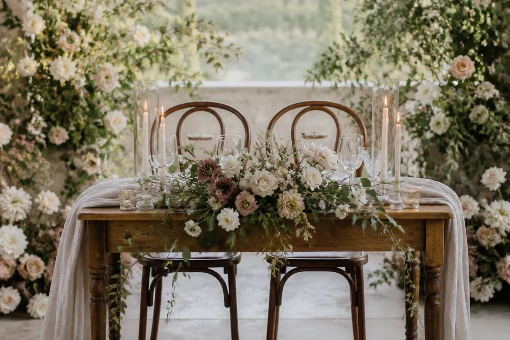Rustic sweetheart table wedding ideas