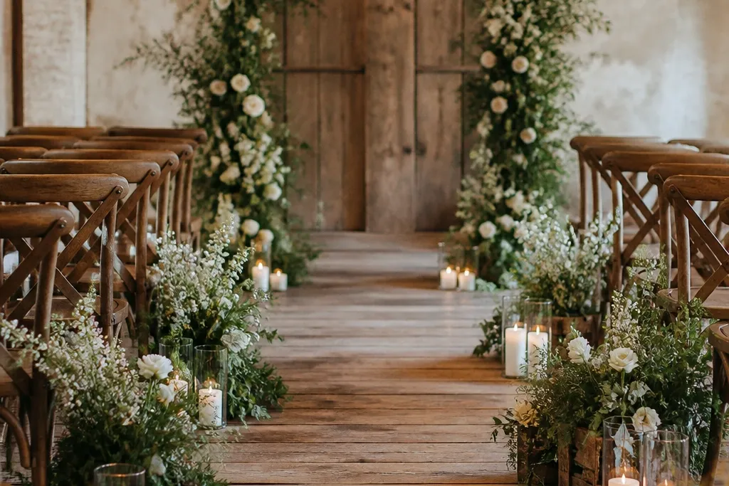 Rustic wedding aisle decor all year ideas