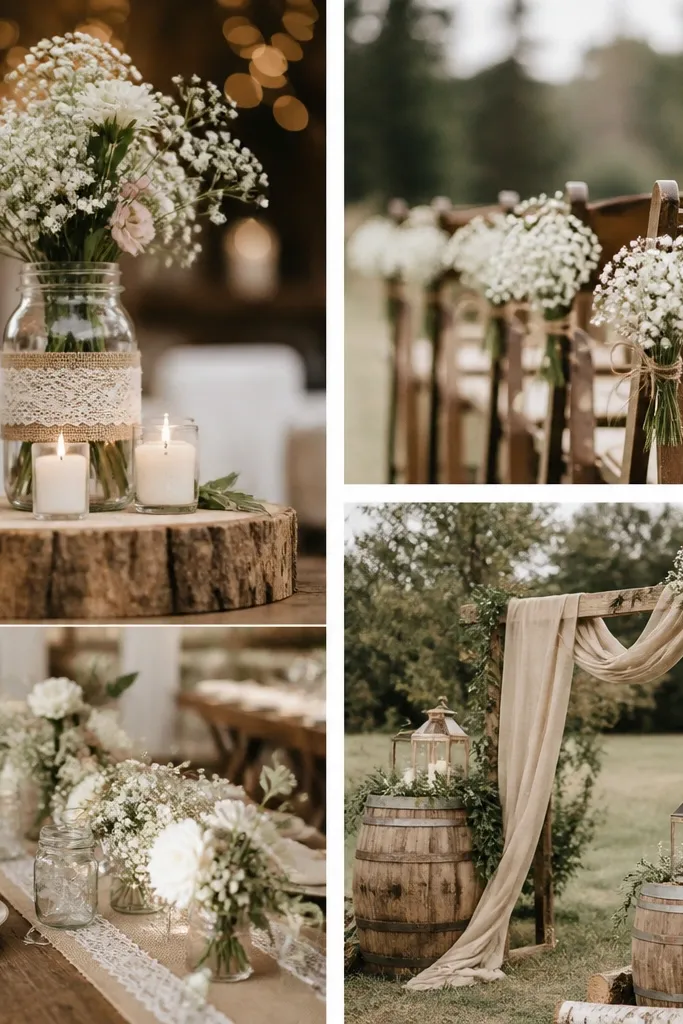 Rustic wedding decor on a budget ideas