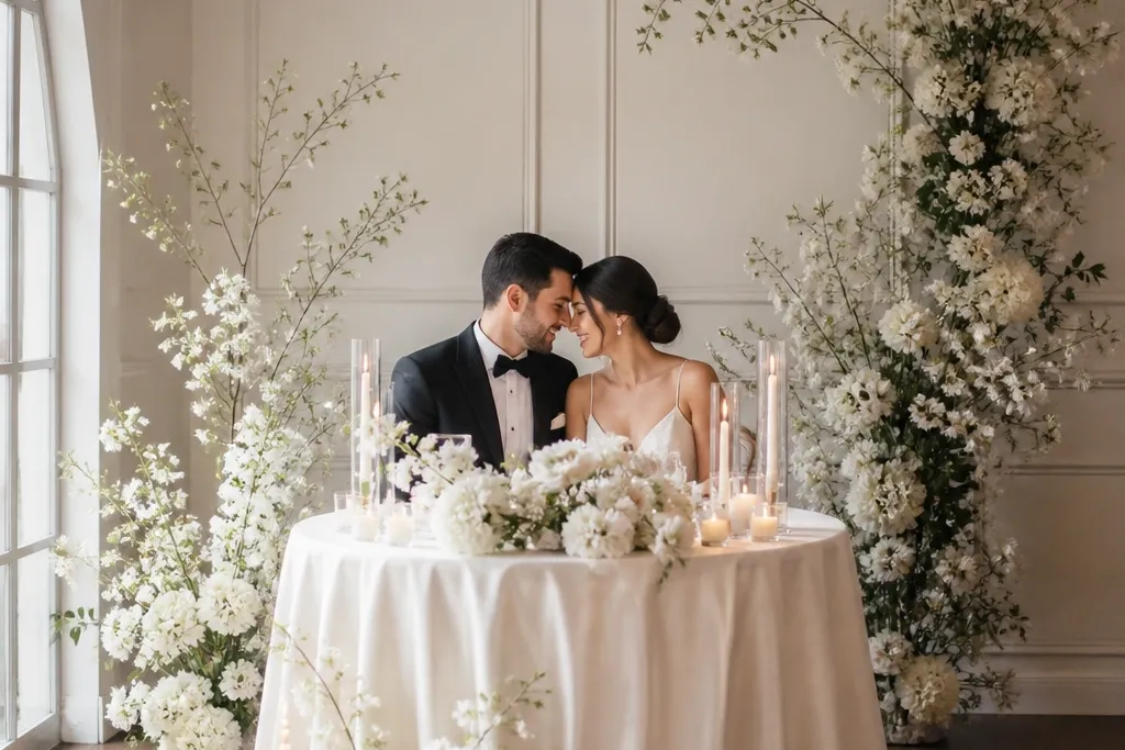 Small space sweetheart table wedding designs