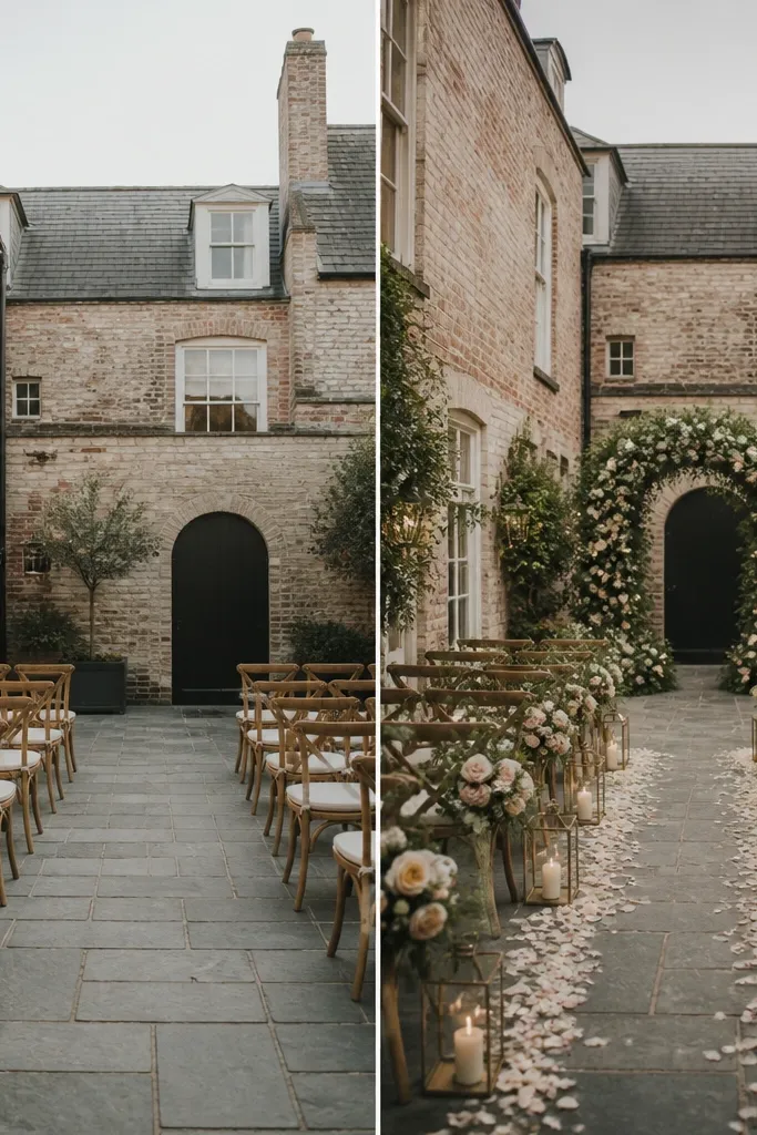 Small wedding setups before and after
