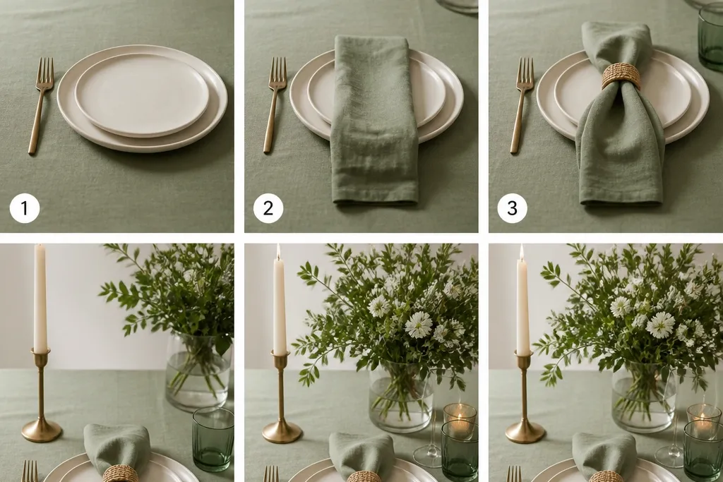 Step by Step Sage Green Table Styling