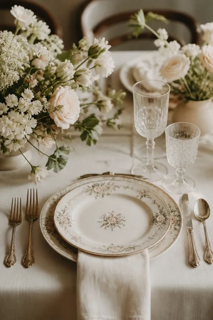 Vintage wedding table setting ideas that feel timeless