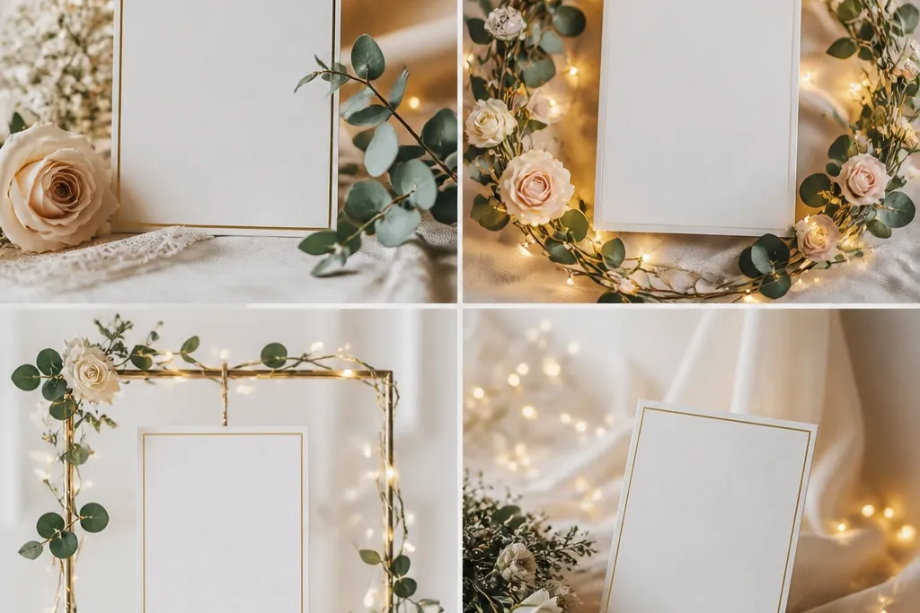Wedding card frames with lights ideas