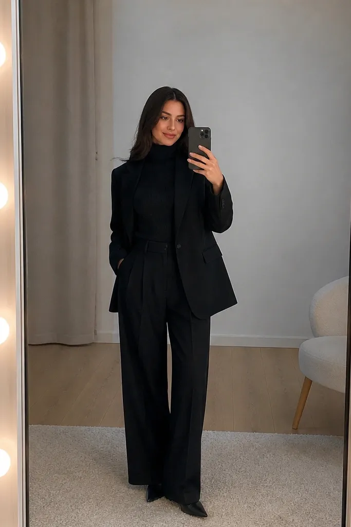 A mirror with lights where the person stands slightly farther back than before, and the phone camera angle is adjusted to avoid direct bulb reflection. The halo effect disappears and the face looks clean.
